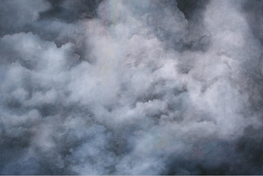 Wolkengrau | Aquarell und Titanweiß auf Leinwand | 150 x 100 | 2006