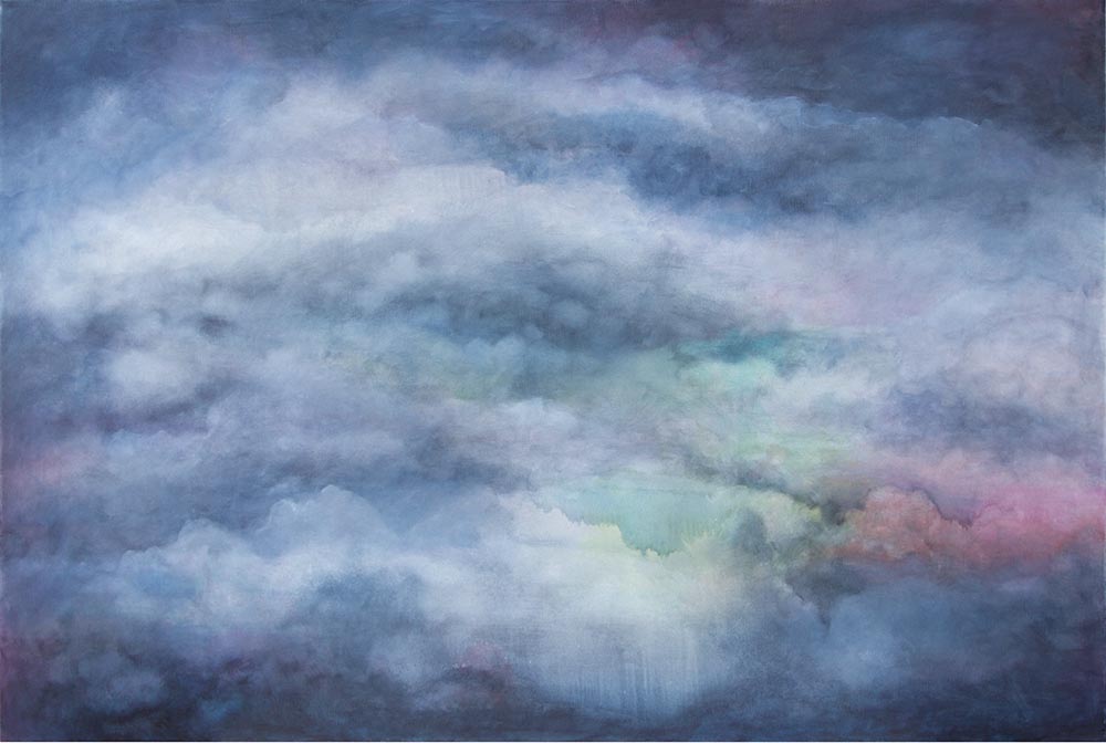 Wolkenrot | Aquarell und Gouache auf Leinwand | 150 x 100 | 2012