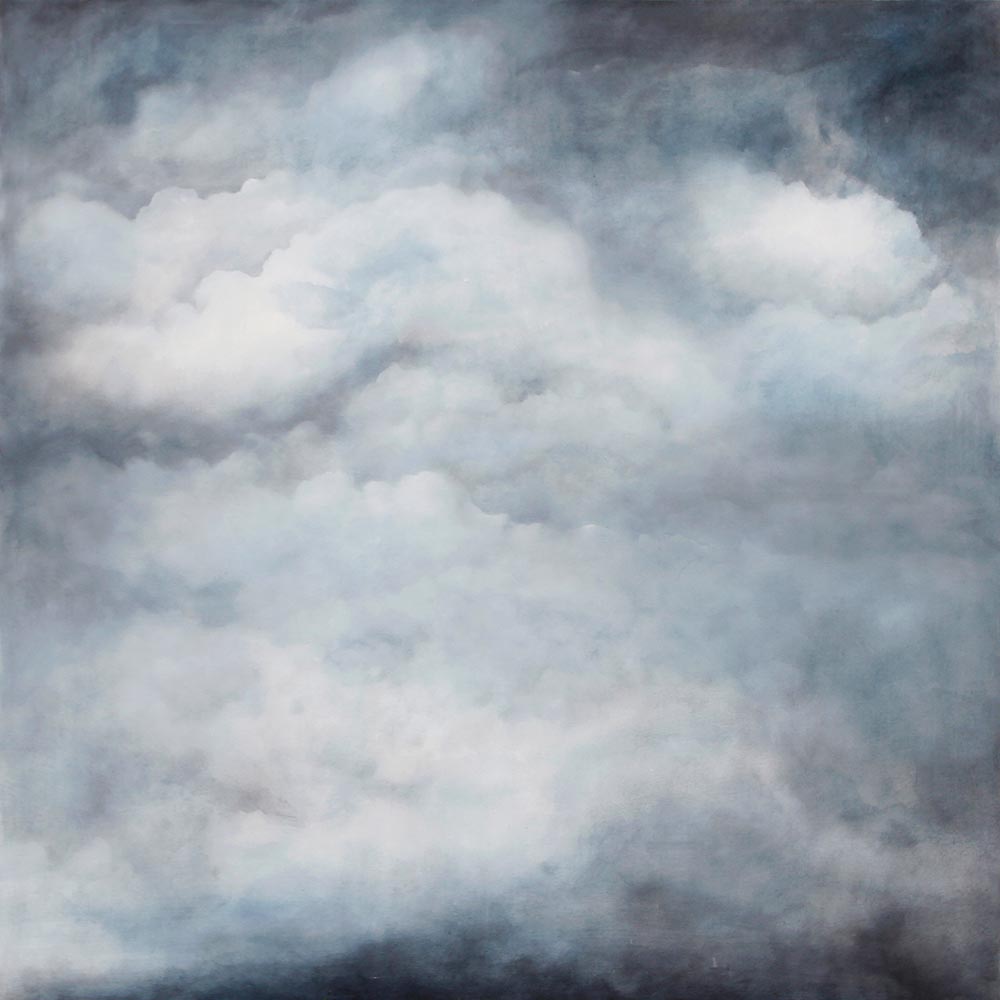 Wolkenquadrat 5 | Aquarell  auf Leinwand | 150 x 150 | 2013