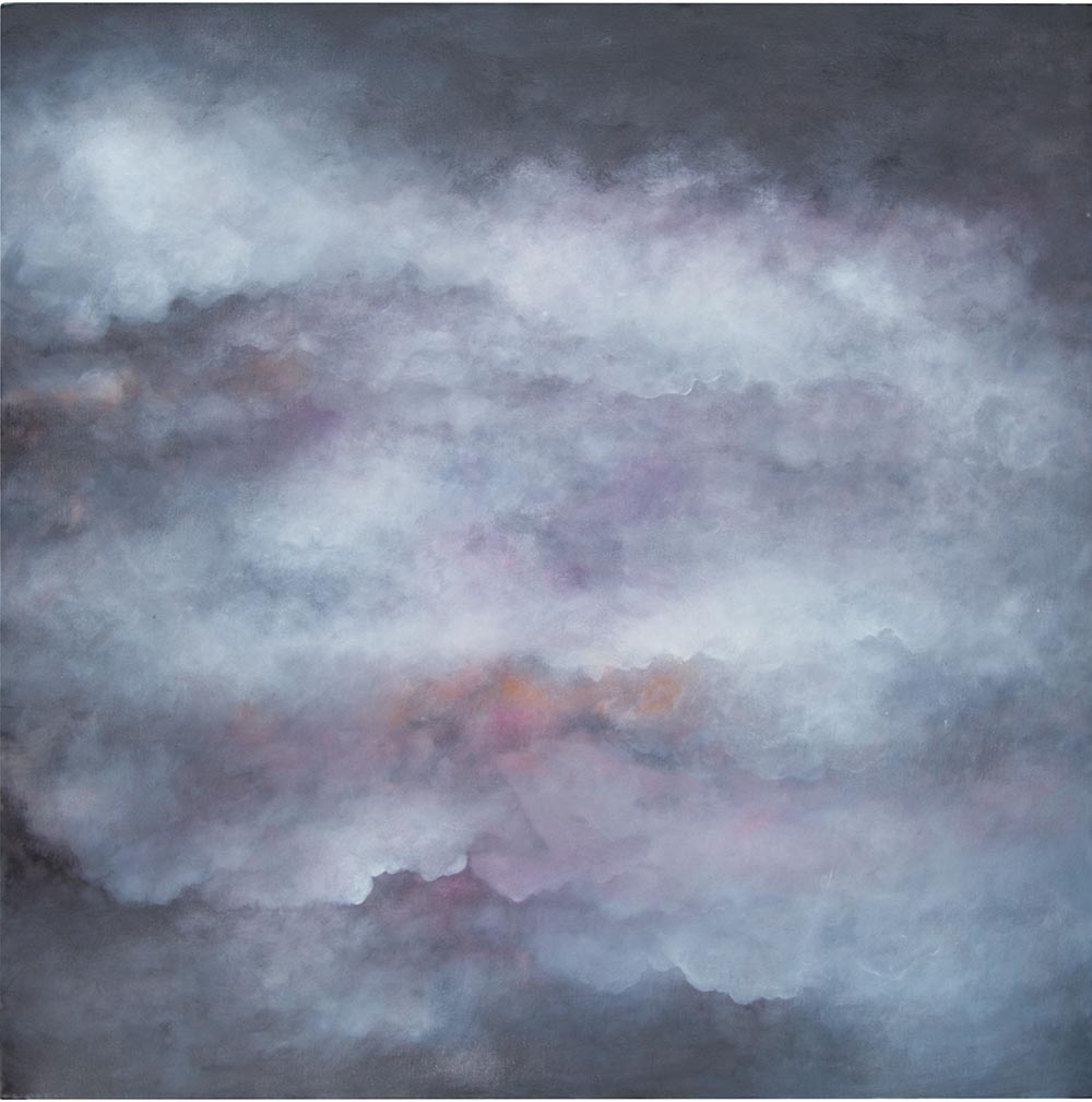 Nebel über dem Meer | Aquarell  auf Leinwand | 100 x 100 | 2012