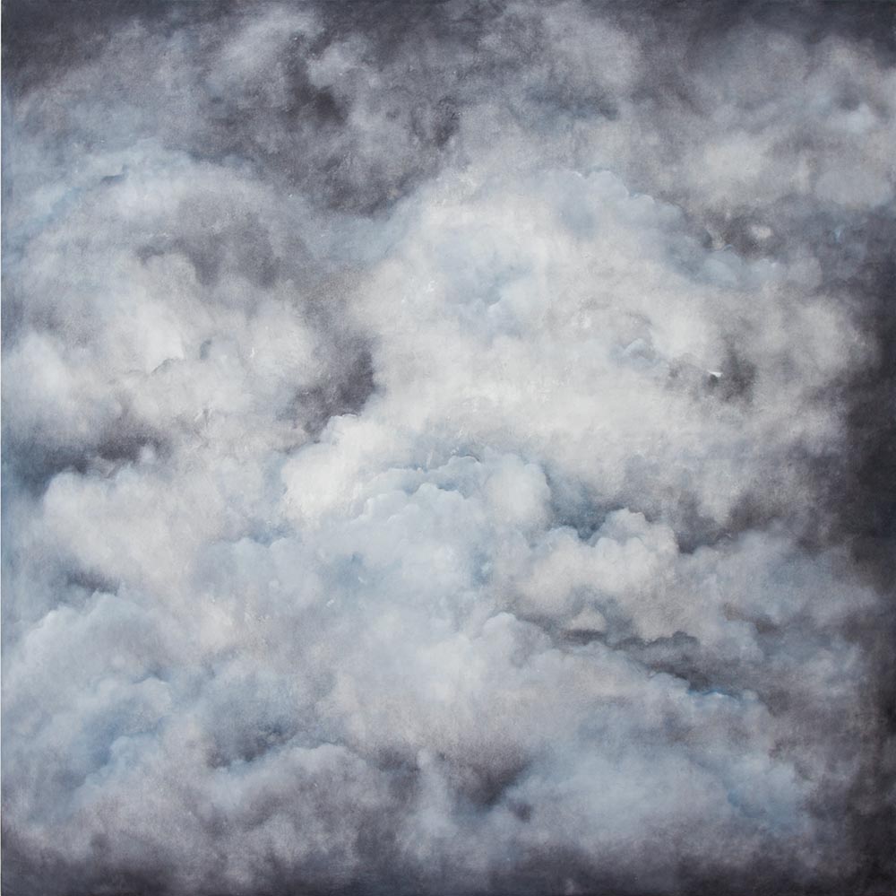 Wolkenquadrat 6 | Aquarell auf Leinwand | 150 x 150 | 2013